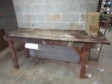 Wooden Work Table w/ Paper Towel Holder