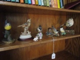 Shelf Lot - Misc. Ceramic Birds, Lefton China Kinglet, Chickadee by Andrea, Lenox