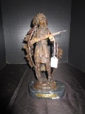 War by C. Kamba Brass Metal Standing Décor/Figurine on Marble Base