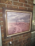 Western Cattle Ranch Picture Print in Wood Frame/Matt