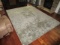 Light Blue Floral Patterned Center Floor Rug