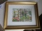 Street Scene Print Artist Signed Fouche in Beaded Gilt Frame/Matt