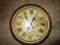 Vintage Design Round Wall Mounted Wall Clock, Wood Frame
