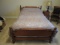 Wooden Curled Top Headboard Black/Column Sides w/ Curled Finials, Curved/Pad Feet