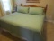 Wooden Headboard Spindle-Style/Panel Back w/ Carved Scalloped Medallions