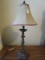 Metal Desk Lamp Antique Patina Ornate Design/Spindle Design w/ Shade