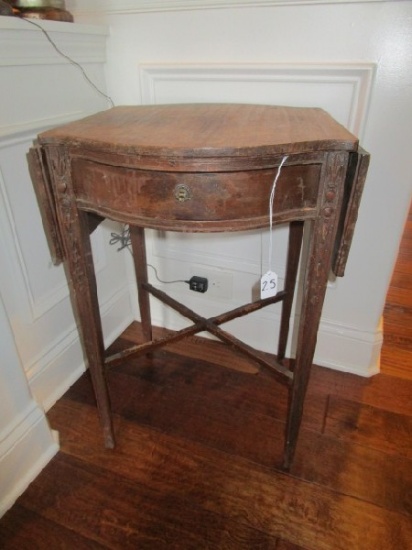 Genuine Mahogany Drop-Leaf Side Table by Mahogany Association Inc. 1 Dovetail Drawer