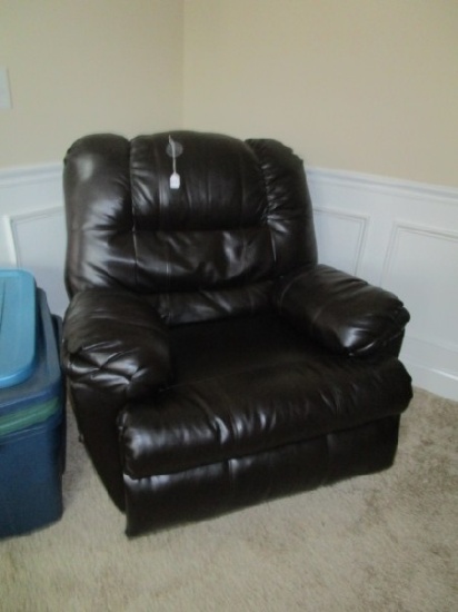 Black Leather Upholstered Recliner