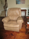 Brown Leather Upholstered Recliner, Metal Frame