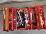 Flambeau 19060 Plastic Grey Tool Box w/ Contents, Nails, Wrenches, Etc.