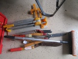 Lot - Hedge Shears, Swiffer, Wood Measurement Tool