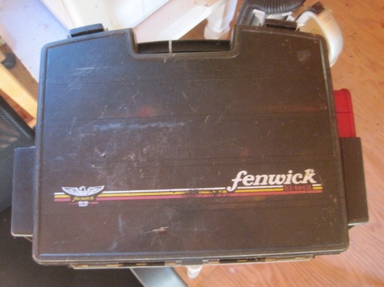 Fenwick Tackle Box w/ Misc. Floats, Fish Lures, Weights & Worms