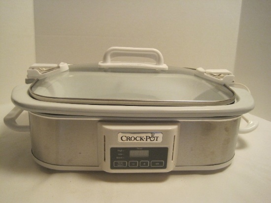 Crock Pot Slow Cooker w/ Wire Lock Lid & Timer
