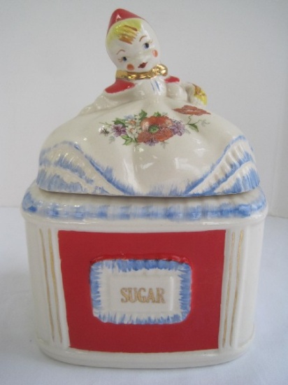Hull Pottery Little Red Riding Hood Sugar Canister Pat. Des. No.135889