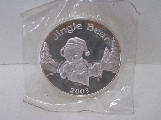 2003 Christmas 1 Troy Ounce .999 Fine Silver Coin