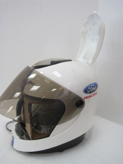 Awesome White Ford Racing Helmet 10 Cup Coffee Maker, Keep Warm Anti-Drip