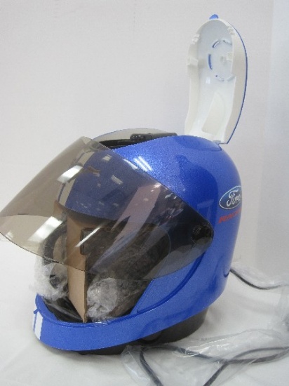 Too Cool! Blue Ford Racing Helmet Cup Coffee Maker Keep Warm Anti-Drip