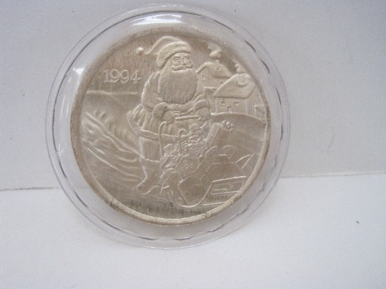 1994 Christmas 1 Troy Ounce .999 Fine Silver Coin