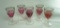 Set - 5 Vintage Bohemian Amethyst Glass Cordials