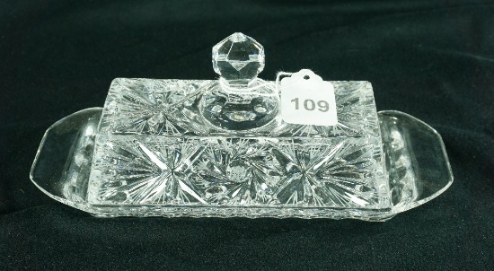 American Cut Crystal "Eleanor" Quarter Lb. Butter Dish