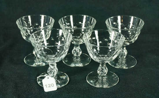 Set - 5 Clear Optic Cup Sherbet Glasses