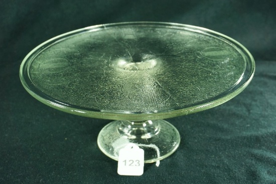1950's Jeannette Glass "Harp" Pedestal Cake Plate