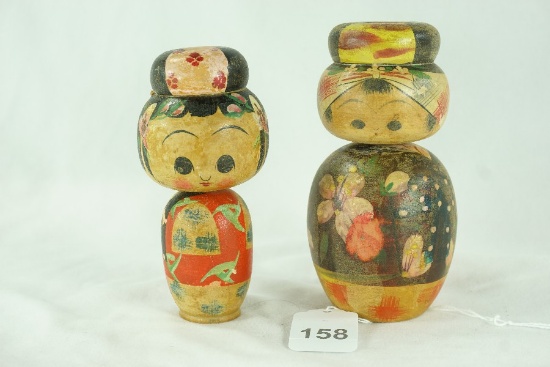 Vintage Japanese Kokeshi Bobble-Head Dolls