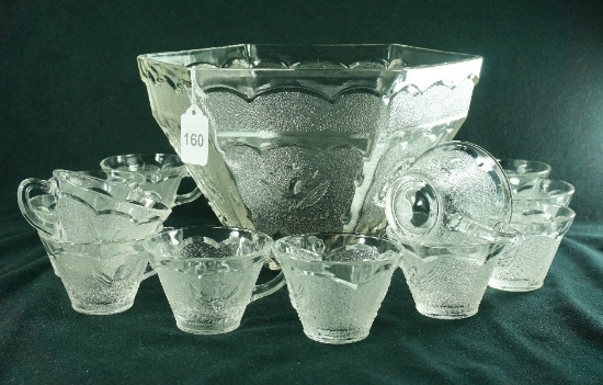 1970's Hazel Atlas "Americana" Punch Bow w/ Cups