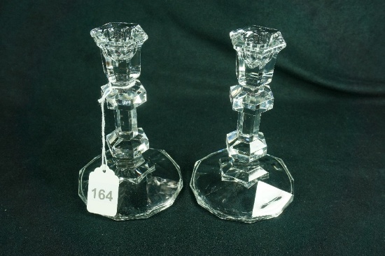 Pair - Toscany "Oslo" Crystal Single Light Candlestick