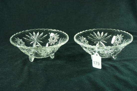 1960's Anchor Hocking "Early American Pres-Cut" EAPC Footed Bon-bon Candy Dishes
