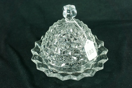 Fostoria Glass "American" Round Butter Dish w/ Lid