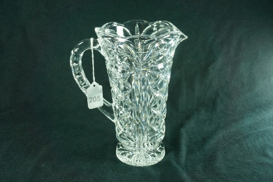 Crystal Clear Industries "Coventry" Crystal Pitcher w/Applied Handle