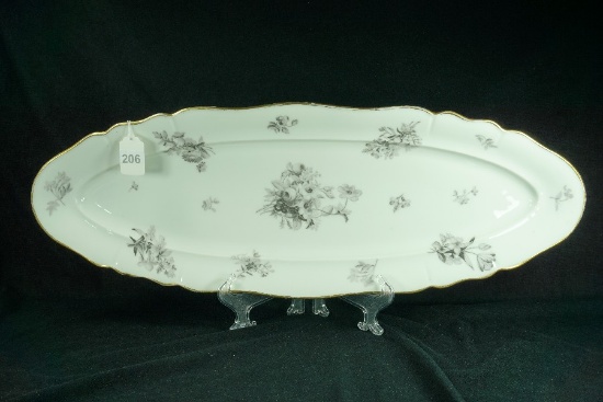 French Porcelain China Pillivuyt "Dark Lake" Large Fish Tray