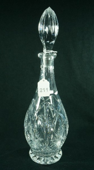 Cut Crystal Starburst Decanter w/ Stopper
