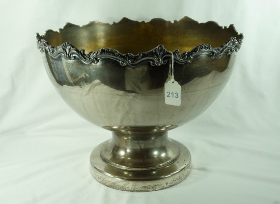 Wallace Silver Co. "Chippendale" Footed Punch Bowl