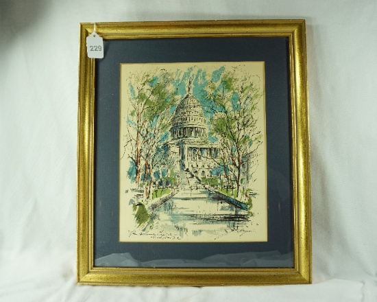 Framed Print "The National Capitol" Signed