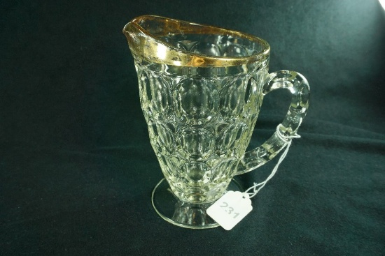 1940's Jeannette Glass "Thumbprint" Small 20oz Pitcher