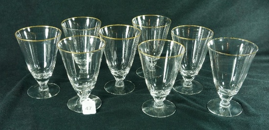 Set - 8 1960's Tiffin Glass "Fair Lady" Iced Tea Goblets