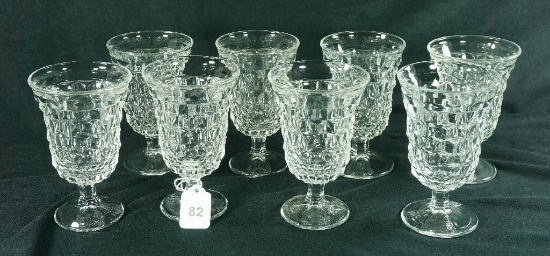 Set - 8 Fostoria Glass "American" Footed Low Goblets