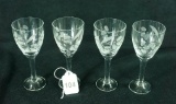 Set - 4 Small Cordial Etched Floral Spray