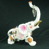 Porcelain Elephant Repurposed Bangle/Bracelet Jewelry Holder