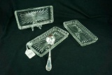 Clear Cracker Cookie Snack Plates w/ Serving Spoon