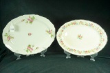 Vintage 30's - 40's China Canonsburg & Knowles Rose Floral Oval Platters