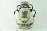 Large Porcelain Melon Double Handle Vase