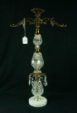 Hollywood Regency Brass & Crystal Prism Repurposed Necklace Holder