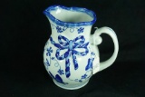 Porcelain Cobalt Blue & White Milk Pitcher
