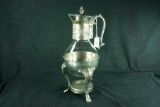 1970's International Silver Co. Coffee Tea Carafe w/ Silverplate Footed Stand