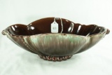 Royal Haeger Pottery Brown & Green Drip Console Centerpiece