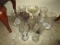 Glass Lot - 2 Wide Top Vases, 1 Raised Cup 