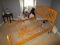 Wooden Bed w/ Rails, Arched Spindle Headboard/Footboard